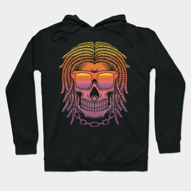 Skull With Dreadlocks Hoodie by Dojaja